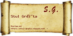 Stul Gréta névjegykártya